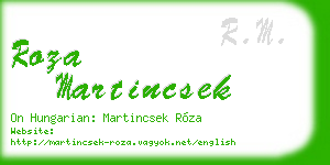 roza martincsek business card